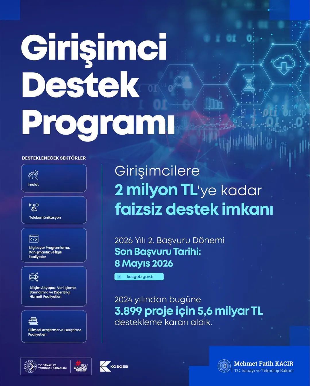 KOSGEB Girişimci Destek Programı İş Geliştirme Çağrısı 